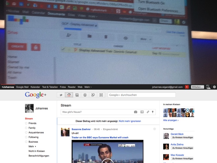 Google Drive and Google Plus profile